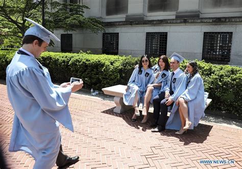 Graduate Students Attend Columbia University Commencement Ceremony In
