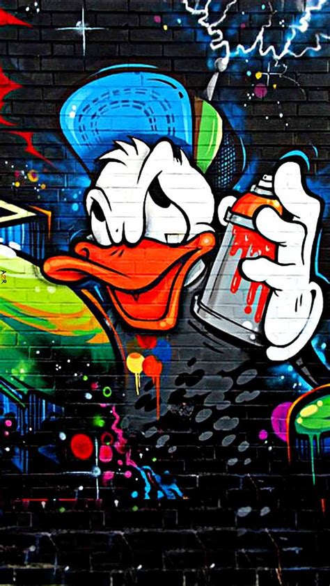 Cartoon Graffiti Art Black Colorful Hd Phone Wallpaper Peakpx