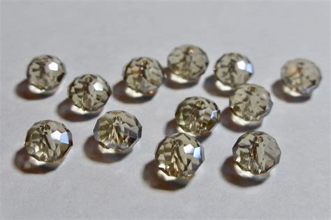 Vintage Swarovski Morion Crystal 4x6mm Faceted Rondelle Beads Etsy