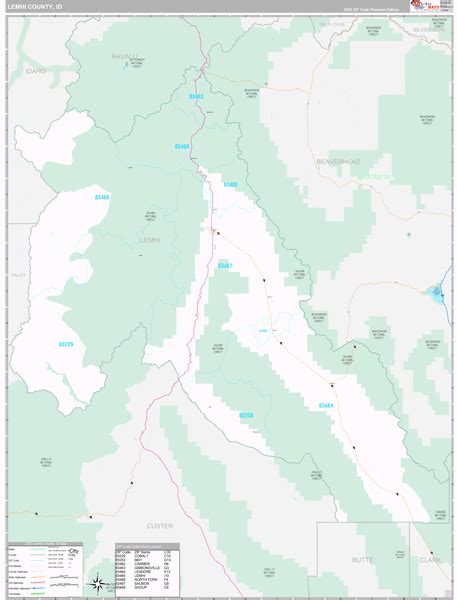 Lemhi County Id Digital Map Premium