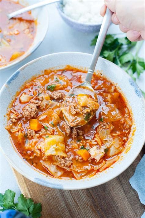 Stuffed Cabbage Roll Soup Stove Or Pressure Cooker