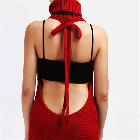 2020 Turtleneck Sleeveless Sweater Summer Virgin Killer Pullovers Japanes Knitted Sexy Backless