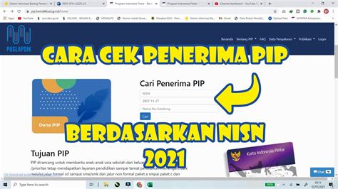 CARA CEK PENERIMA PIP TERBARU 2021 CARA MENCARI PENERIMA PIP TERBARU