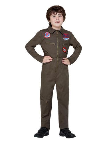 Top Gun Kids Fancy Dress 80s Pilot Flight Suit Boys Girls Toddler