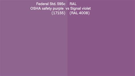 Federal Std 595c OSHA Safety Purple 17155 Vs RAL Signal Violet RAL