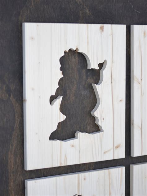Cogsworth Wood Silhouette Disney Beauty And The Beast Cutout Etsy