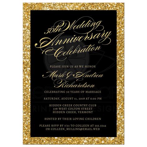 Do it yourself (diy) is the method of building, modifying, or repairing things without the direct aid of experts or professionals. 50th Wedding Anniversary Party Invitations - Gold Sparkle