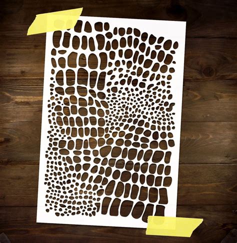 Reptile Skin Pattern Stencil Reusable Diy Craft Mylar Big Size Etsy