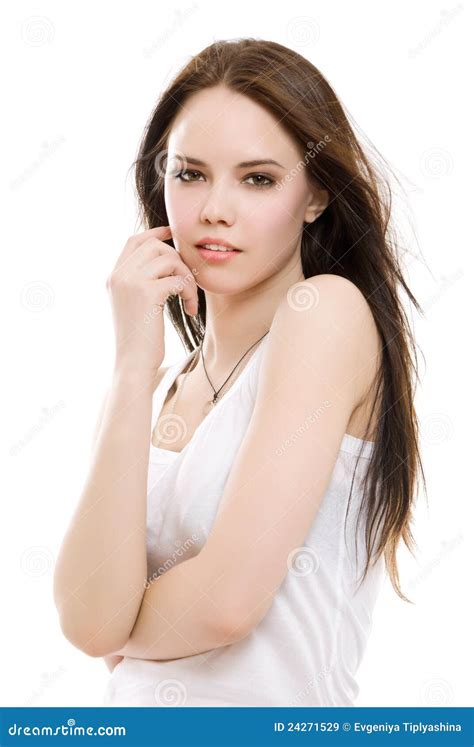 Beautiful Brunette Girl Stock Image Image Of Brunette 24271529