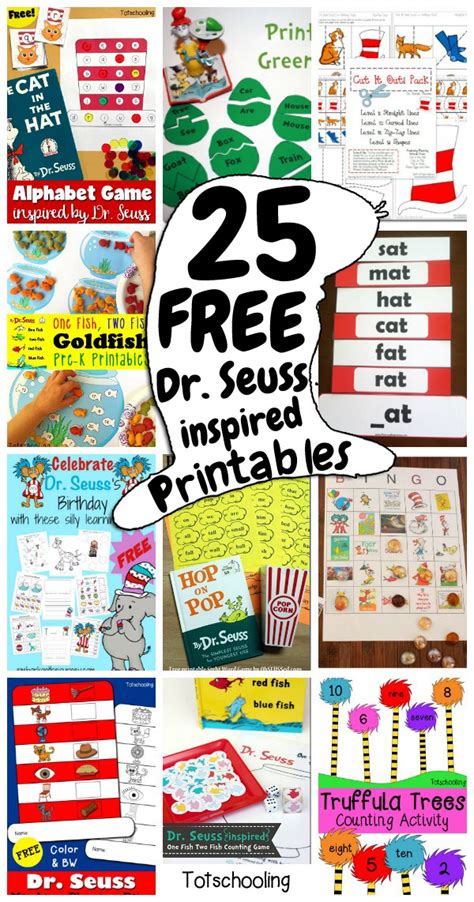 Free Printable Dr Seuss Activities For Kindergarten Printable Templates