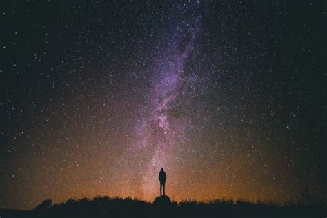 Silhouette Night Stars Universe Free Stock Photo Negativespace