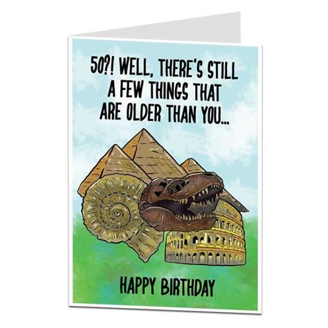 Funny 50th birthdaysayings, group 3. Old AF Rude 50th Birthday Card For Men & Women