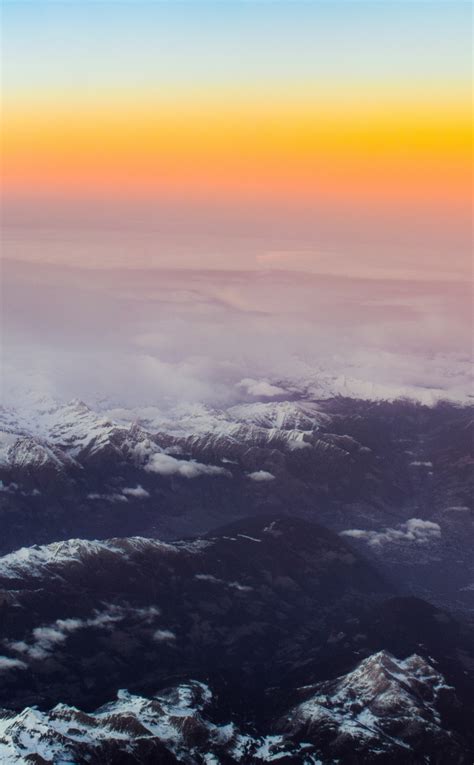Download Wallpaper 950x1534 Mountains Sunset Summits Horizon Iphone