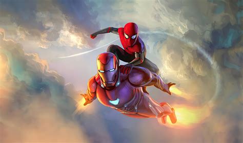 1920x1080 Iron Man Spider Man Come Together Laptop Full Hd 1080p Hd 4k