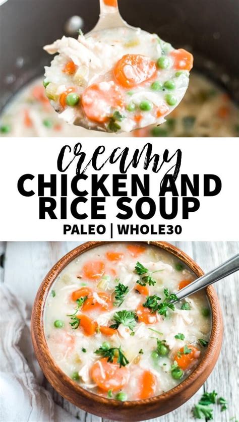 Add a couple tablespoons of water to prevent scorching. Creamy chicken and rice soup | Recipe | Paleo chicken ...