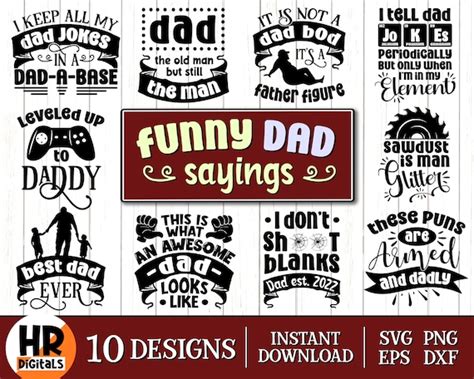 Funny Dad Sayings Svg Bundle Fathers Day Bundle Funny Etsy