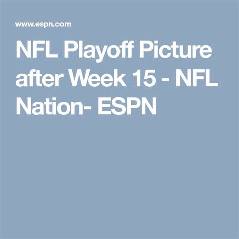 Nfl Playoff Picture Updated Seeds After Week 15 Nfl Playoffs