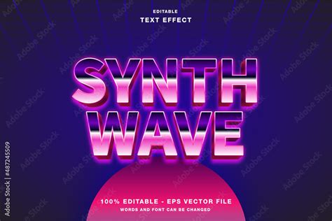 Retrowave Or Synthwave 3d Retro 80s Style Editable Text Effect Stock