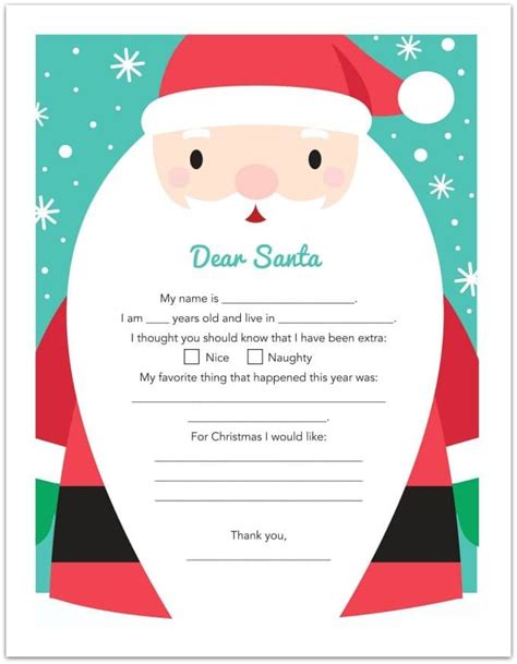 20 Free Printable Letters To Santa Templates Santa Template Santa