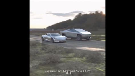 Tesla Cybertruck Vs Roadster Drag Race Imagined In A 3d Vfx Video