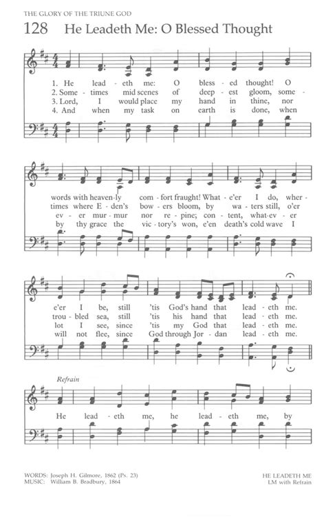 The United Methodist Hymnal 128 He Leadeth Me O Blessed Thought