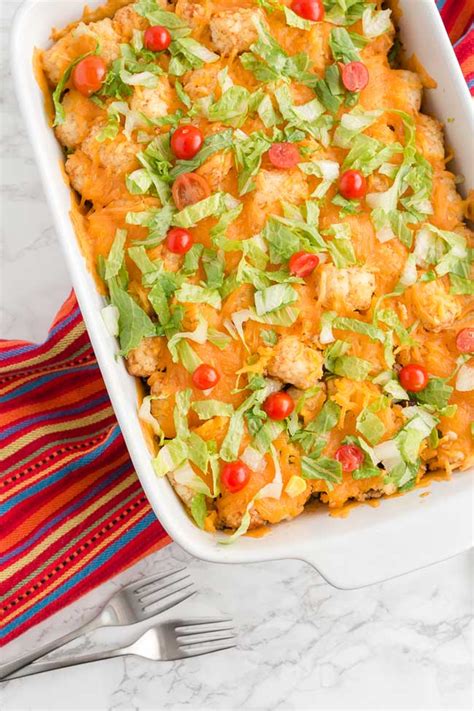 Super Kid Friendly Taco Tater Tot Casserole Recipe Kids Activities Blog