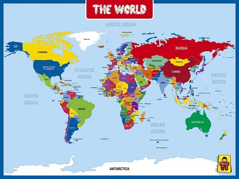 Buy World Map Laminated Poster For Classroom Double Side Map
