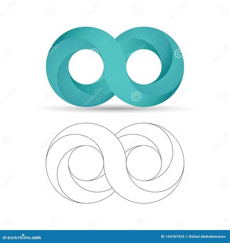 Abstract Symbol Infinity Logo Infinite Sign Icons In 3d And Outline