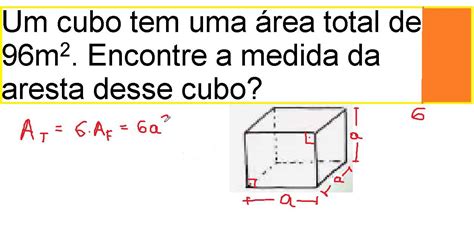 Curso De Matemática Área E Aresta Do Cubo Geometria Espacial Figura