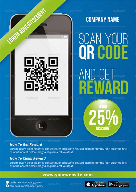 Qr Advertisement And Promotion Poster Print Templates Graphicriver