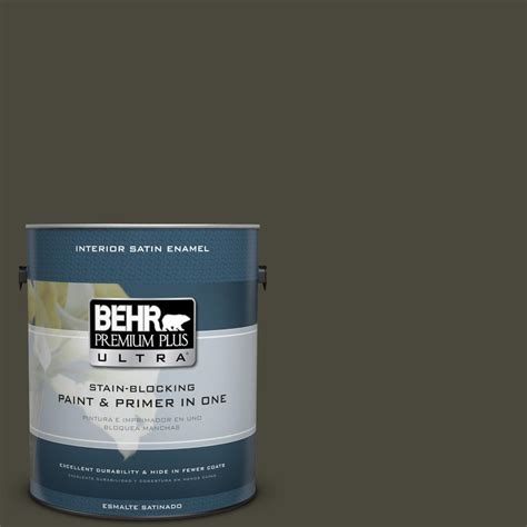 Behr Premium Plus Ultra Gal Ppu Black Mocha Satin Enamel