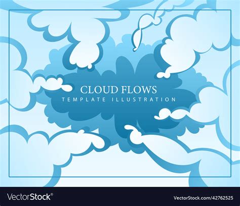 Template Cloud Flows Royalty Free Vector Image
