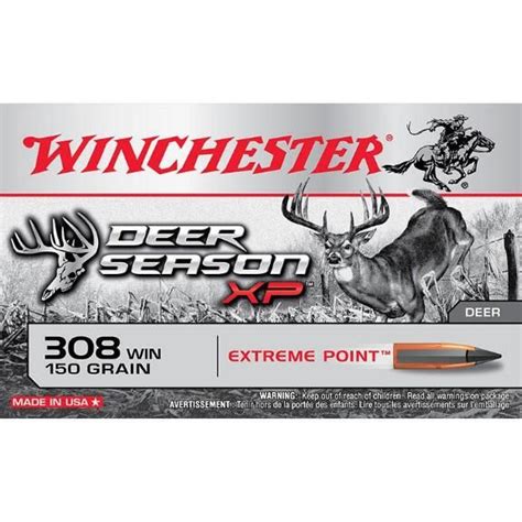 Winchester Deer Season Xp 308 Win Ammunition 20 Rounds Pt 150 Grains