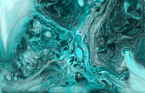 Abstract Deep Blue And Green Marble Texture Acrylics Art Stock Photo