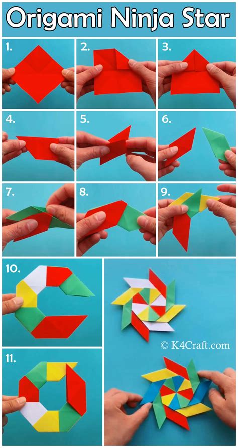How To Make 8 Pointed Transforming Ninja Star Step By Step Origami
