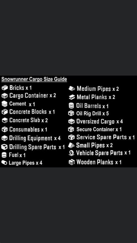 Cargo Size Guide Snow Runner Ustretchedblues419