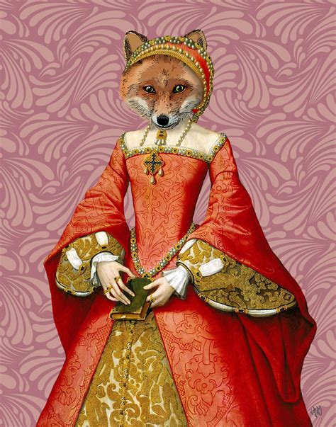 fox queen digital art by kelly mclaughlan