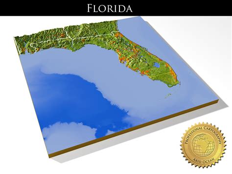 Florida High Resolution 3d Relief Maps 3d Model Cgtrader