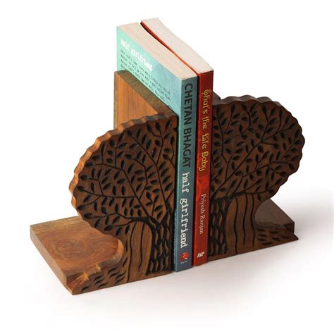 Wooden Bookends Tree Of Life Wecomart Buy Authentic Indian