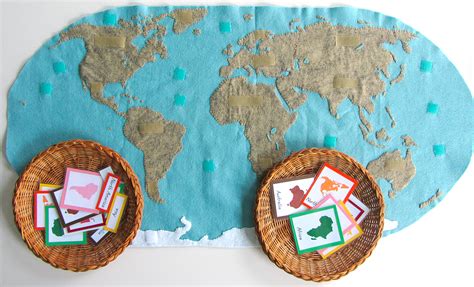 Montessori Continents Map And Quietbook With 3 Part Cards Imagine Our Life