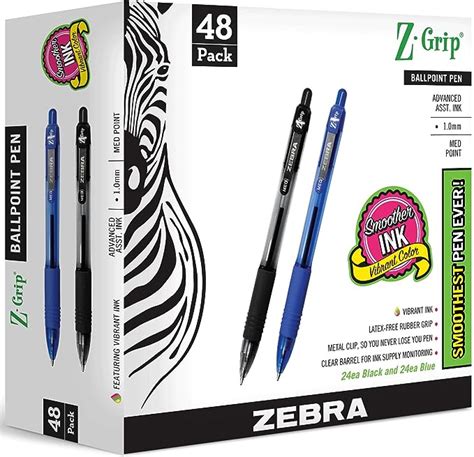 Zebra Pens Bulk Pack Of 48 Ink Pens Z Grip Retractable