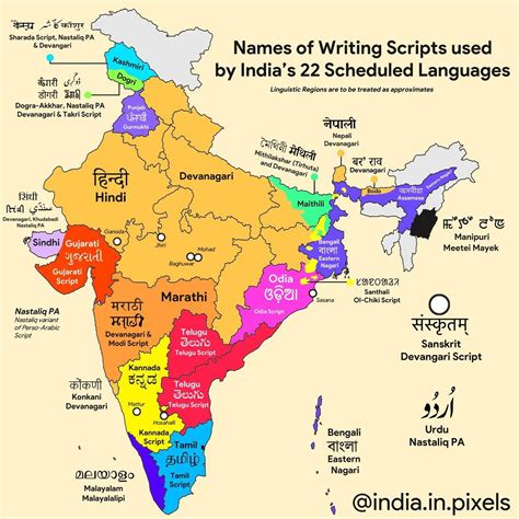 Indias 22 Scheduled Languages By The Name Of The Script In 2021