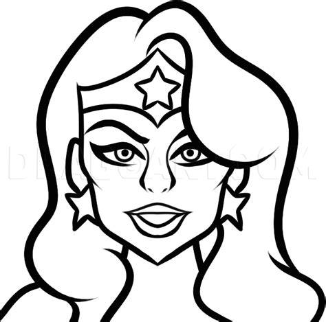 How To Draw Wonder Woman Easy Coloring Page Trace Drawing