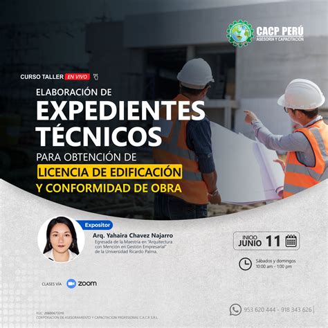 Cacp Perú Curso Elaboración De Expedientes Técnicos Para Obtención De Licencia De Edificación