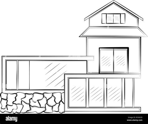 Isolated Sketch Of A Modern House Stock Vector Image And Art Alamy