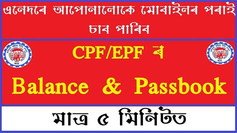 How To Check Epf Balance Online Epf Passbook Cpf Balance Passbook