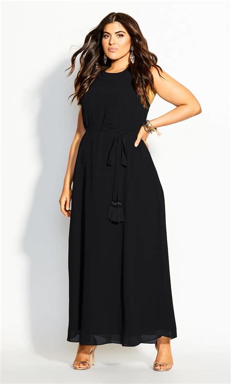 City Chic Synthetic Halter Bliss Maxi Dress In Black Lyst
