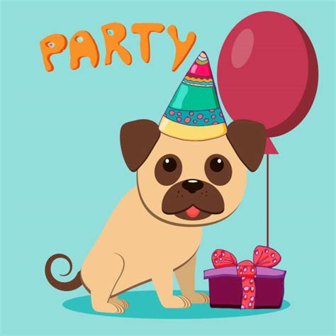 Happy Birthday Pug Illustrations Royalty Free Vector Graphics And Clip