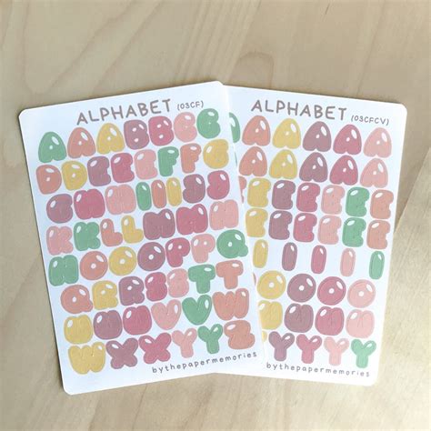 Kawaii Alphabet Stickers Cute Letter Stickers Etsy