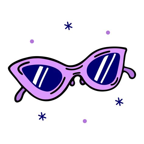 Sunglasses Vector Icon Stylish Purple Glasses With An Oval Frame Hand